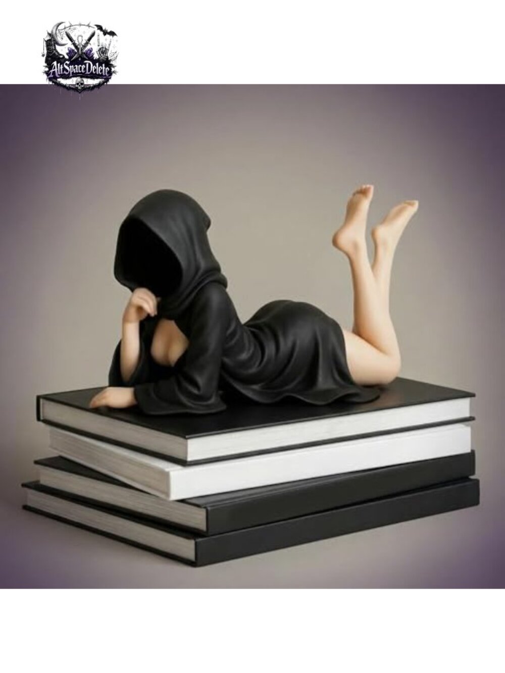 Resin Gothic Witch Ornament Sitting Pose Halloween Home Decor 5"